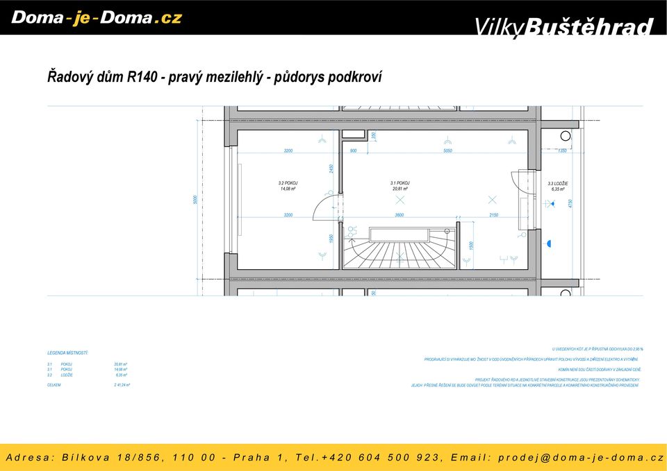 1 POKOJ 20,81 m² 5000 4750 3200 3600 2150 350 1950 1500 2450 350 3.