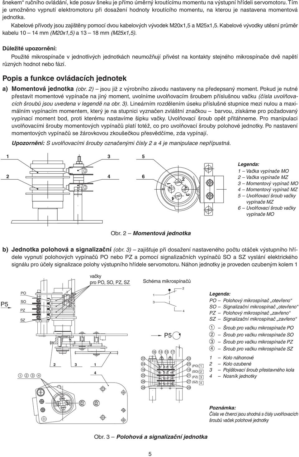 Kabelové přívody jsou zajištěny pomocí dvou kabelových vývodek M20x1,5 a M25x1,5. Kabelové vývodky utěsní průměr kabelu 10 1 mm (M20x1,5) a 1 18 mm (M25x1,5).