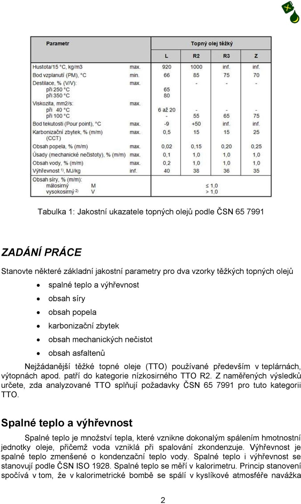 Z naměřených výsledků určete, zda analyzované TTO splňují požadavky ČSN 65 7991 pro tuto kategorii TTO.