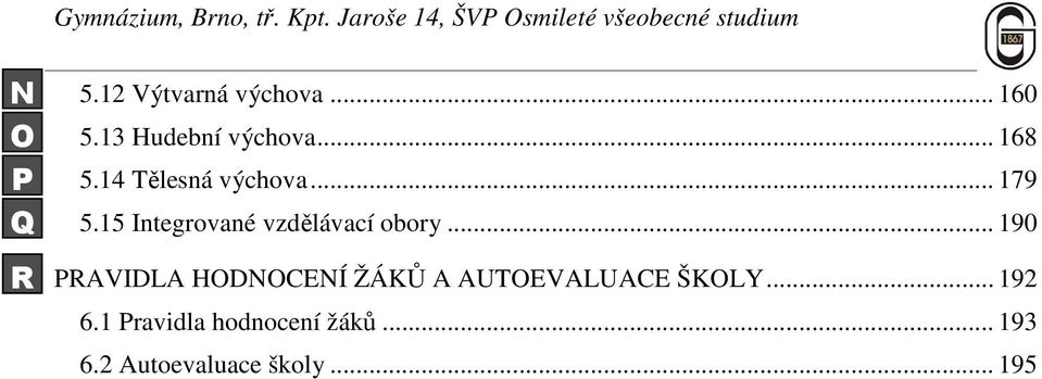 15 Integrované vzdělávací obory.