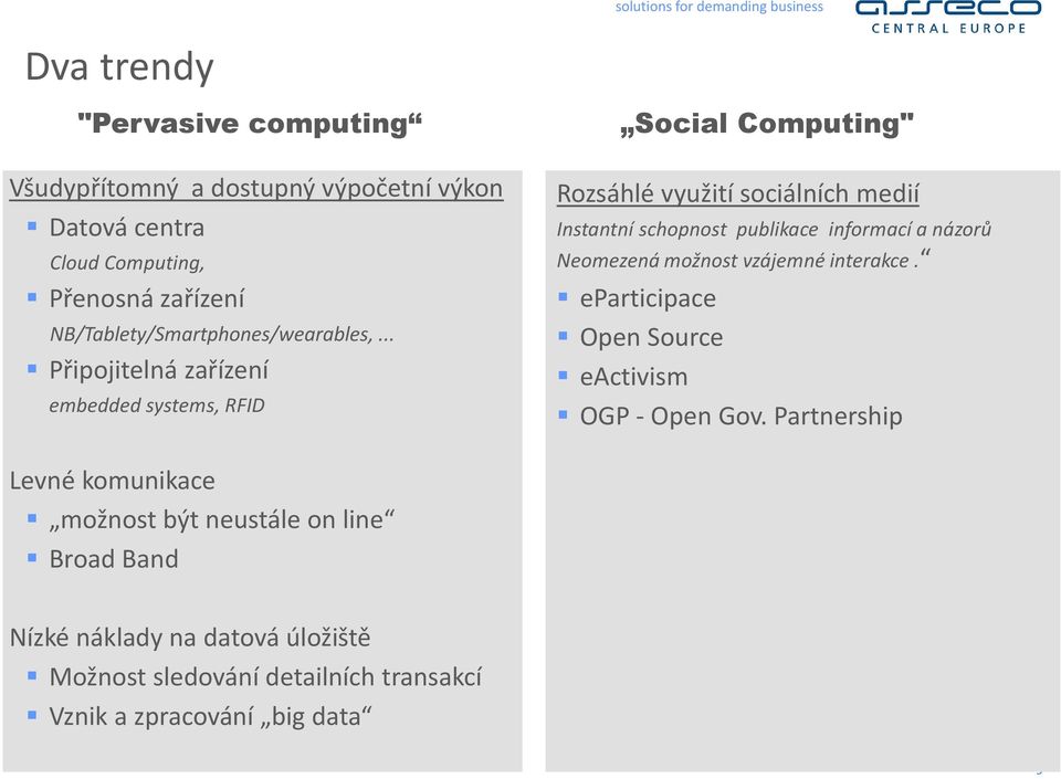 .. Připojitelná zařízení embedded systems, RFID Social Computing" Rozsáhlé využití sociálních medií Instantní schopnost publikace informací