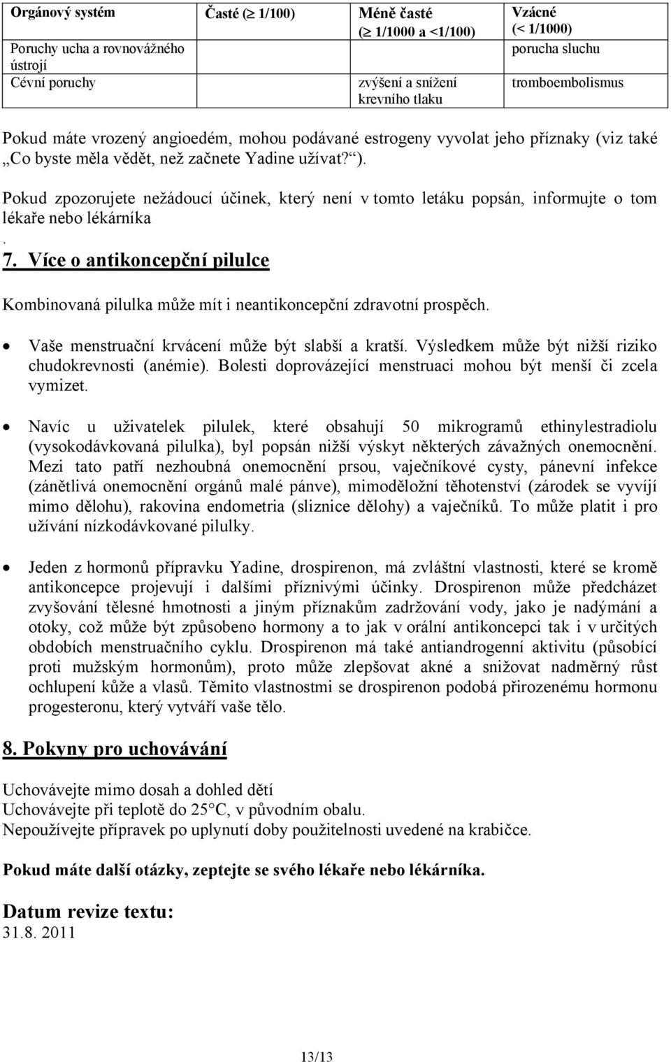 Pokud zpozorujete nežádoucí účinek, který není v tomto letáku popsán, informujte o tom lékaře nebo lékárníka. 7.
