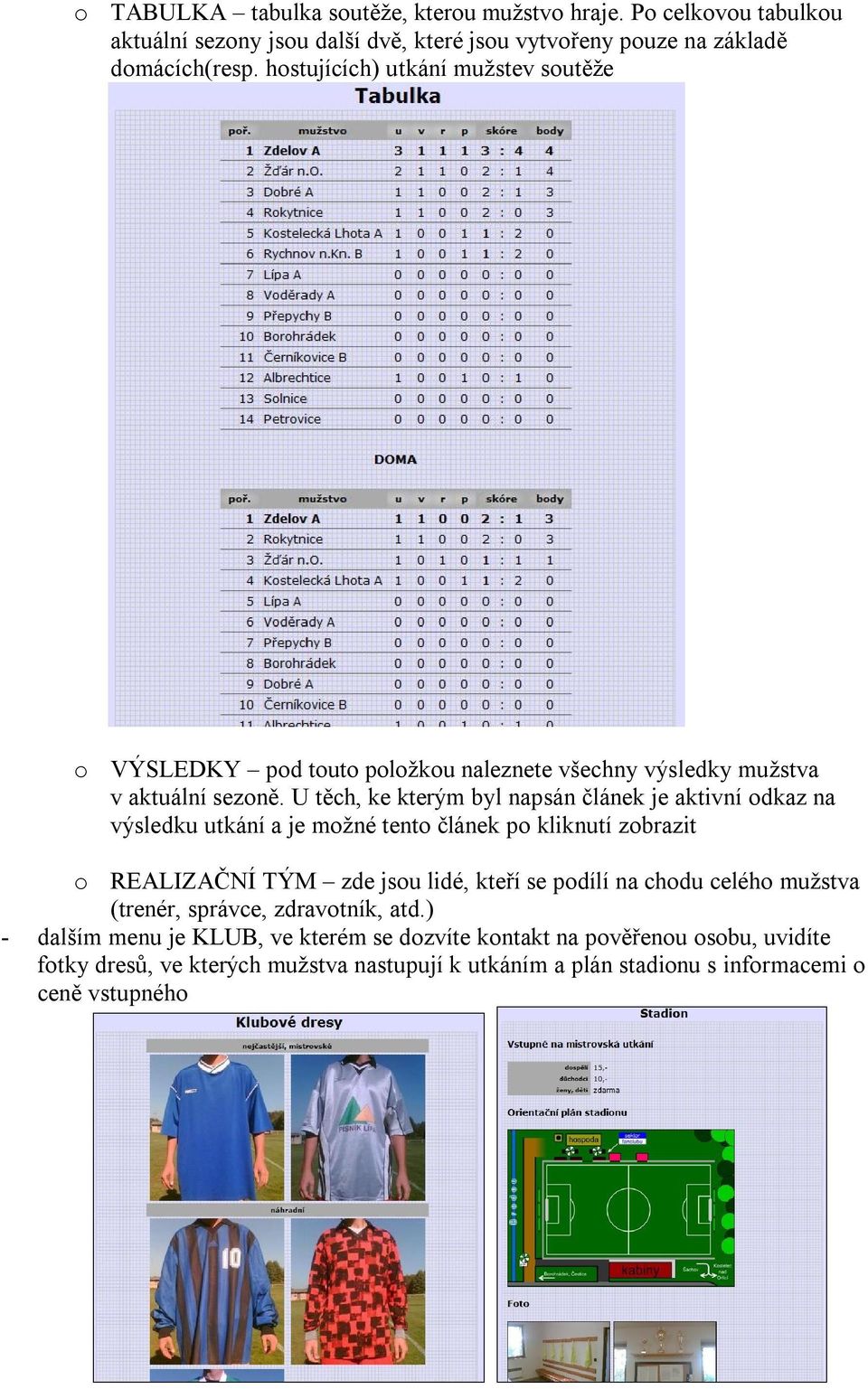 U těch, ke kterým byl napsán článek je aktivní odkaz na výsledku utkání a je možné tento článek po kliknutí zobrazit o REALIZAČNÍ TÝM zde jsou lidé, kteří se podílí na