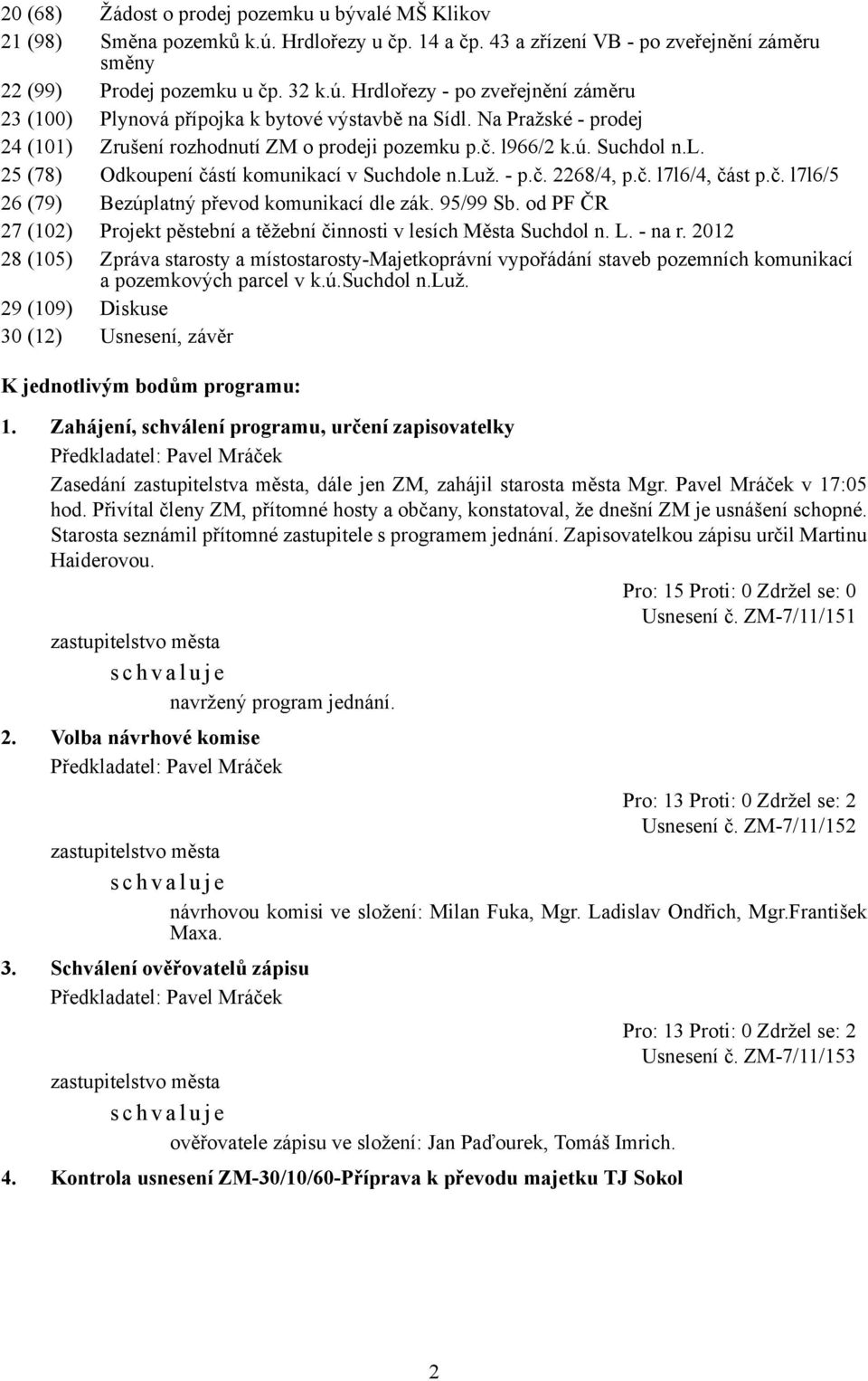 95/99 Sb. od PF ČR 27 (102) Projekt pěstební a těžební činnosti v lesích Města Suchdol n. L. - na r.