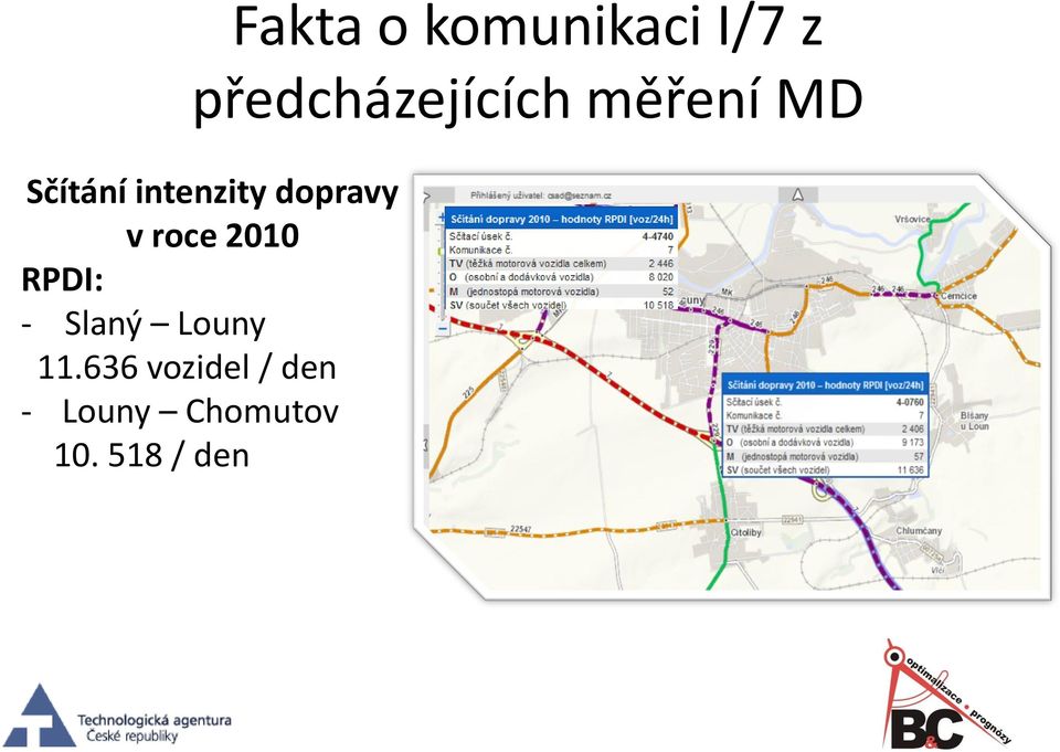 intenzity dopravy v roce 2010 RPDI: -