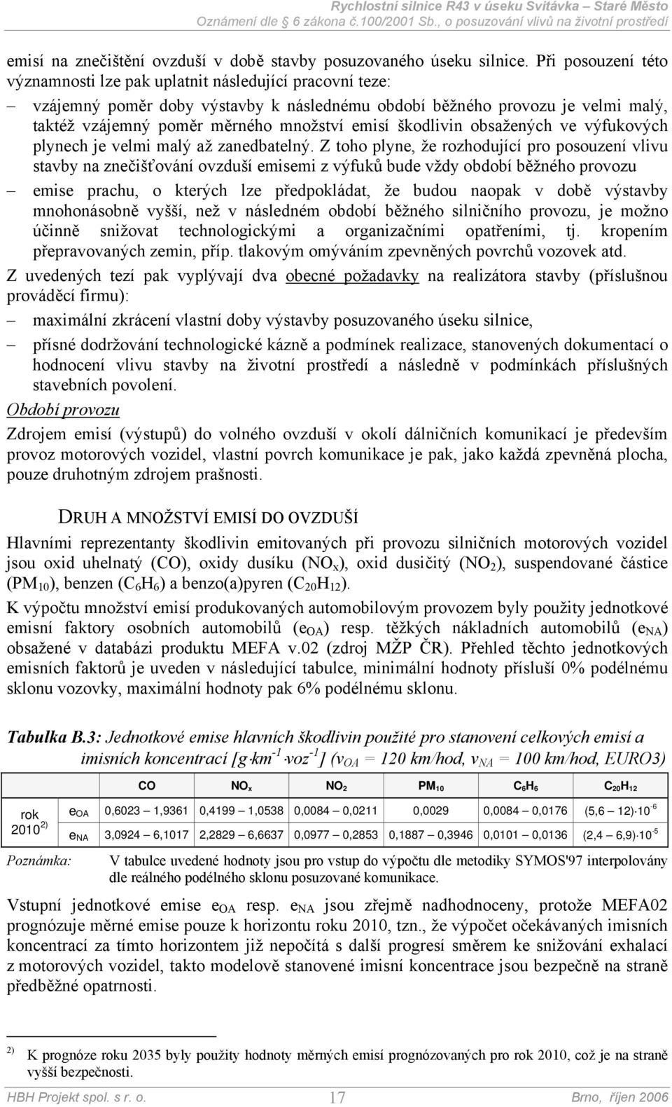 škodlivin obsažených ve výfukových plynech je velmi malý až zanedbatelný.