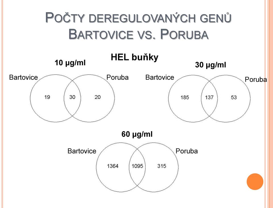 PORUBA 10 μg/ml HEL buňky 30