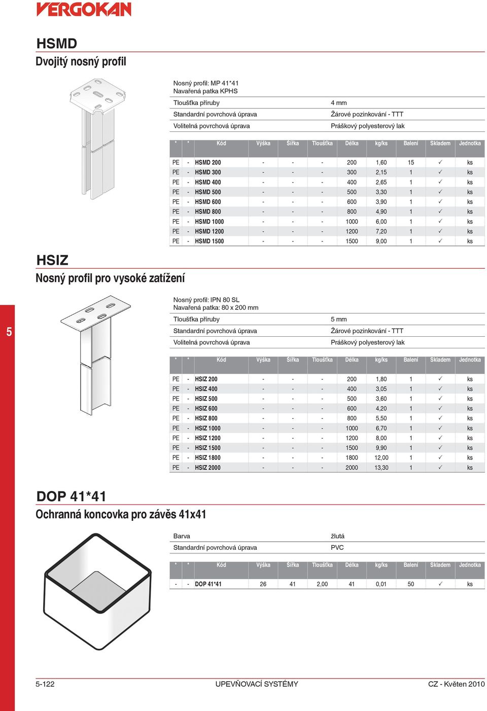 1200 7,20 1 P ks PE - HSMD 100 - - - 100 9,00 1 P ks Nosný profil: IPN 80 SL Navařená patka: 80 x 200 mm Tloušťka příruby mm PE - HSIZ 200 - - - 200 1,80 1 P ks PE - HSIZ 400 - - - 400 3,0 1 P ks PE