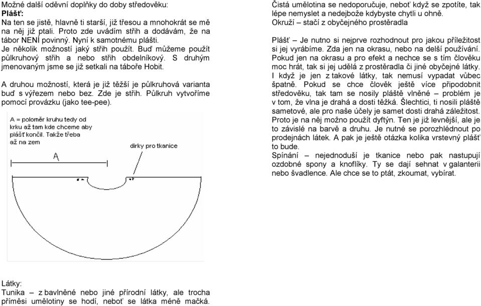 Středověké oblečení na tábor - PDF Stažení zdarma