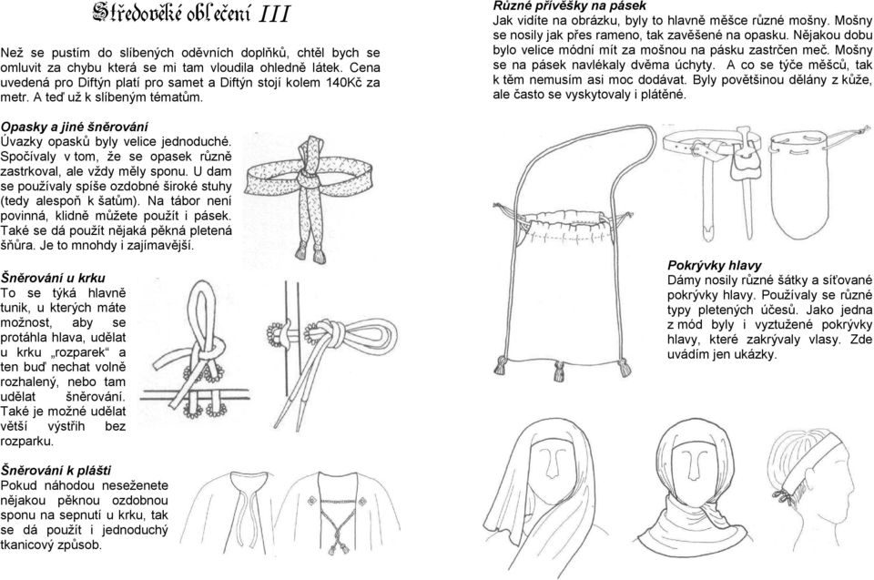 Středověké oblečení na tábor - PDF Stažení zdarma