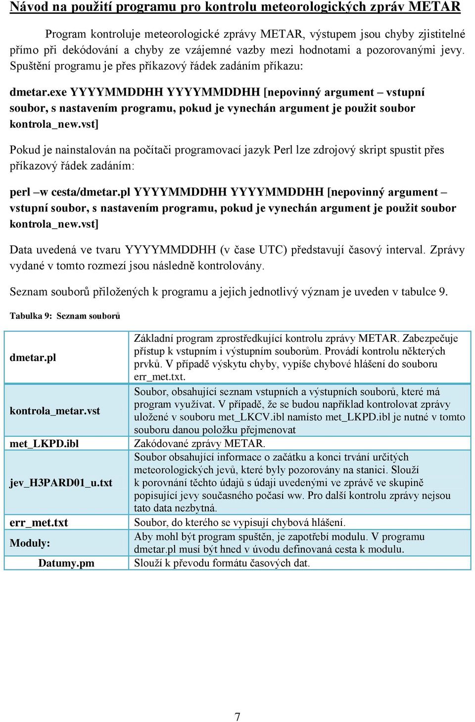 exe YYYYMMDDHH YYYYMMDDHH [nepovinný argument vstupní soubor, s nastavením programu, pokud je vynechán argument je použit soubor kontrola_new.