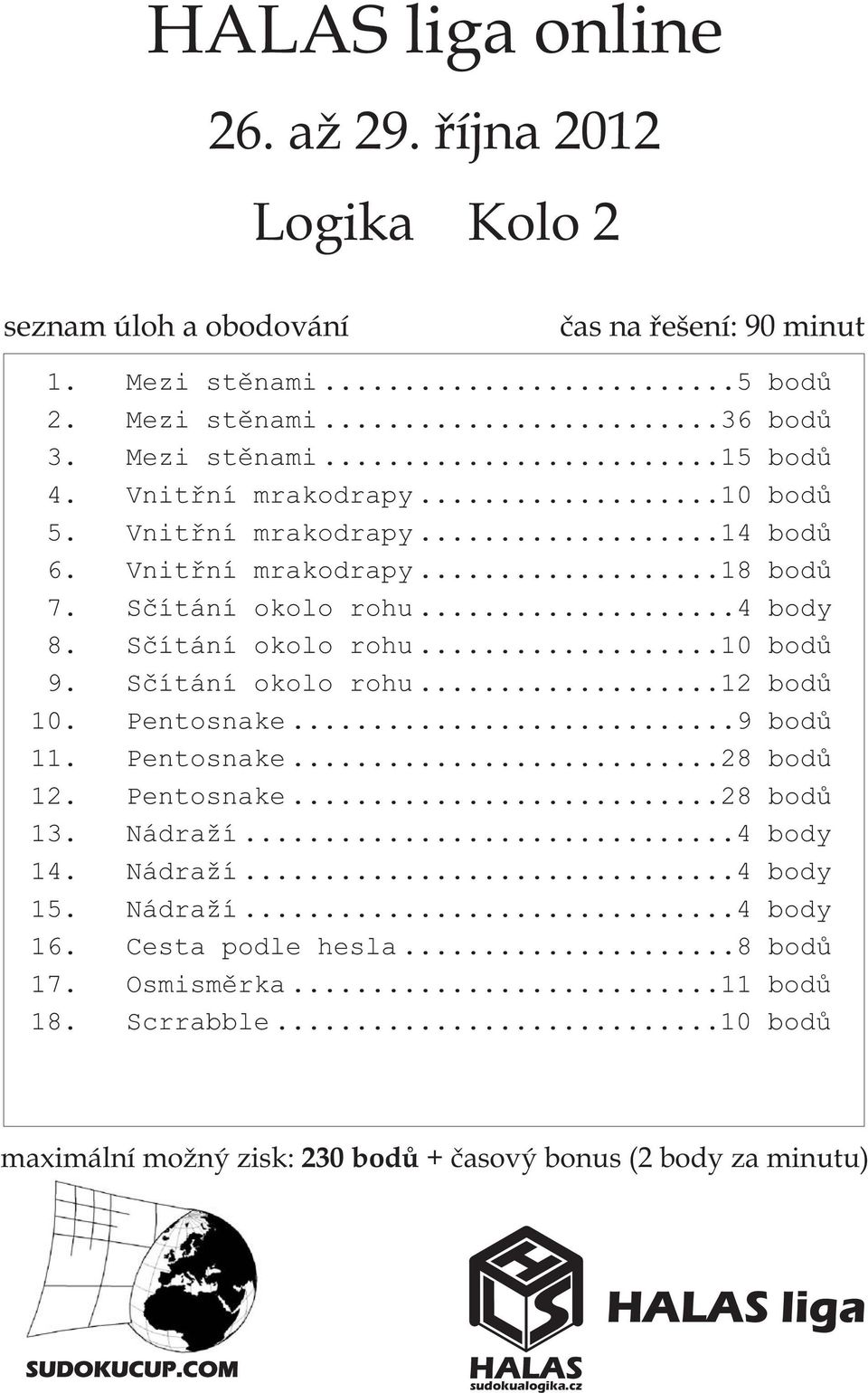 Sèítání okolo rohu... bodù 0. Pentosnake...9 bodù. Pentosnake...8 bodù. Pentosnake...8 bodù. Nádra í... body. Nádra í... body. Nádra í... body 6.