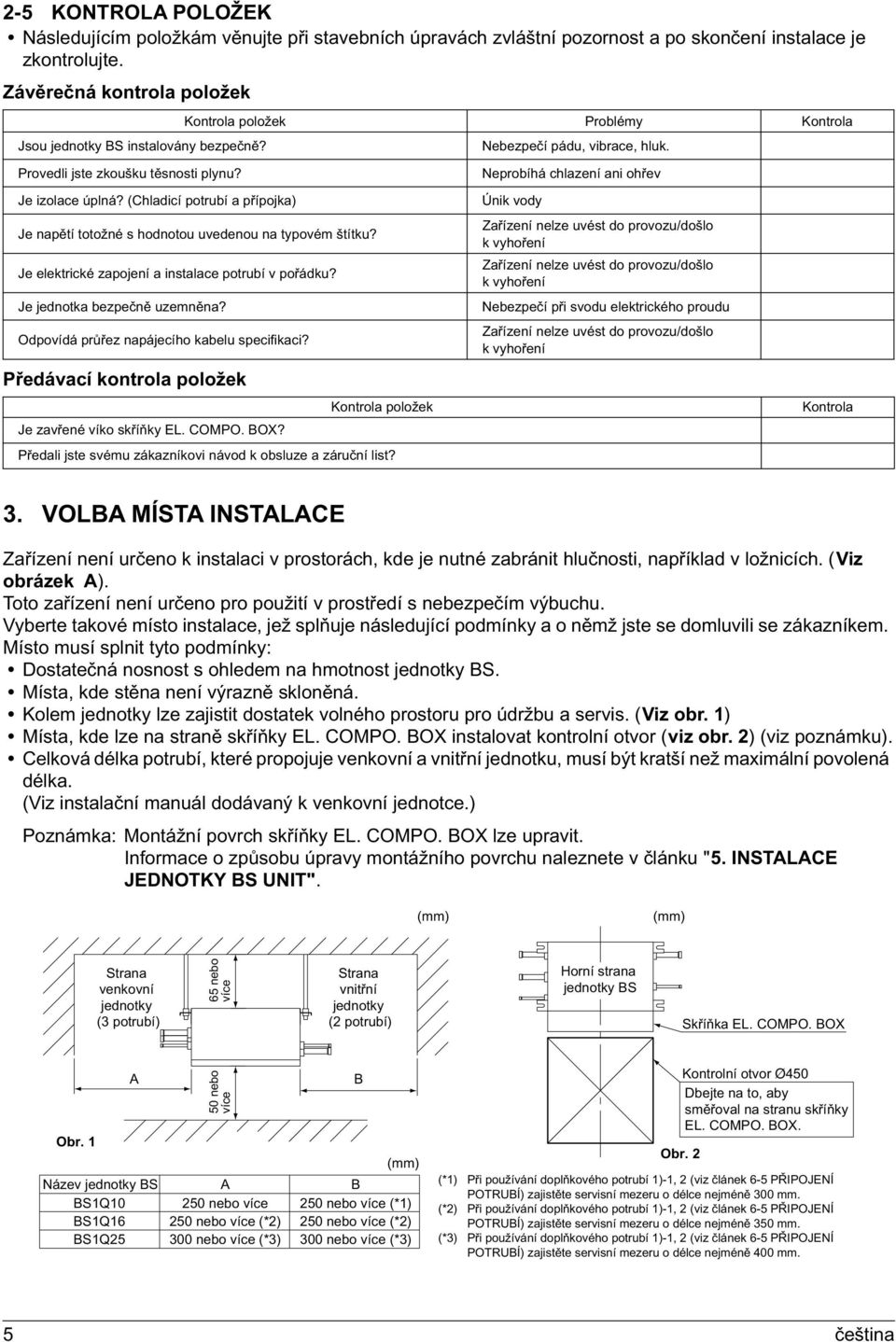 (Chladicí potrubí a přípojka) Je napětí totožné s hodnotou uvedenou na typovém štítku? Je elektrické zapojení a instalace potrubí v pořádku? Je jednotka bezpečně uzemněna?