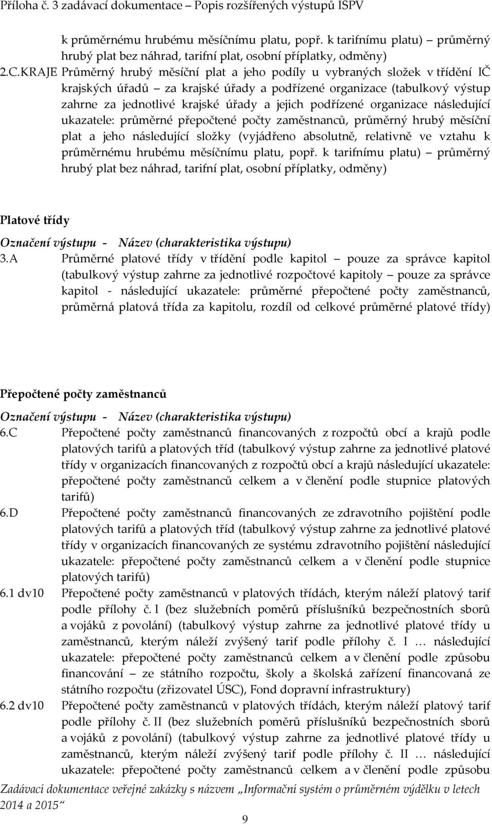 podřízené organizace následující ukazatele: průměrné přepočtené počty zaměstnanců, průměrný hrubý měsíční plat a jeho následující složky (vyjádřeno absolutně, relativně ve vztahu k průměrnému hrubému