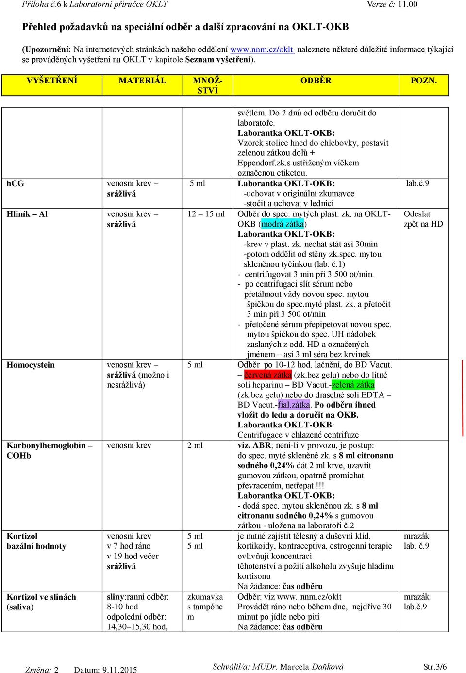 -uchovat v originální zkumavce -stočit a uchovat v lednici 12 1 Odběr do spec. mytých plast. zk. na OKLT- OKB (modrá zátka) -krev v plast. zk. nechat stát asi 30min -potom oddělit od stěny zk.spec. mytou skleněnou tyčinkou (lab.