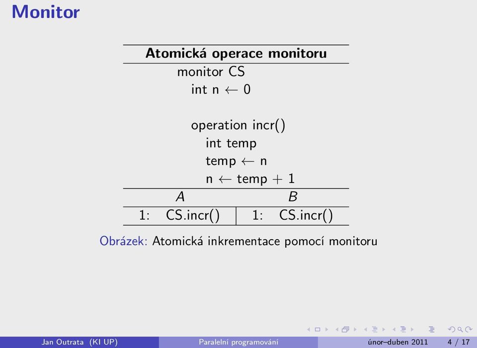 incr() 1: CS.