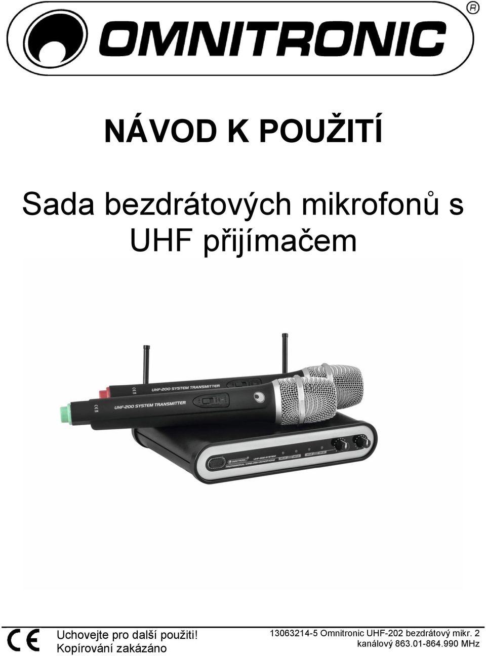 13063214-5 Omnitronic UHF-202 bezdrátový mikr.