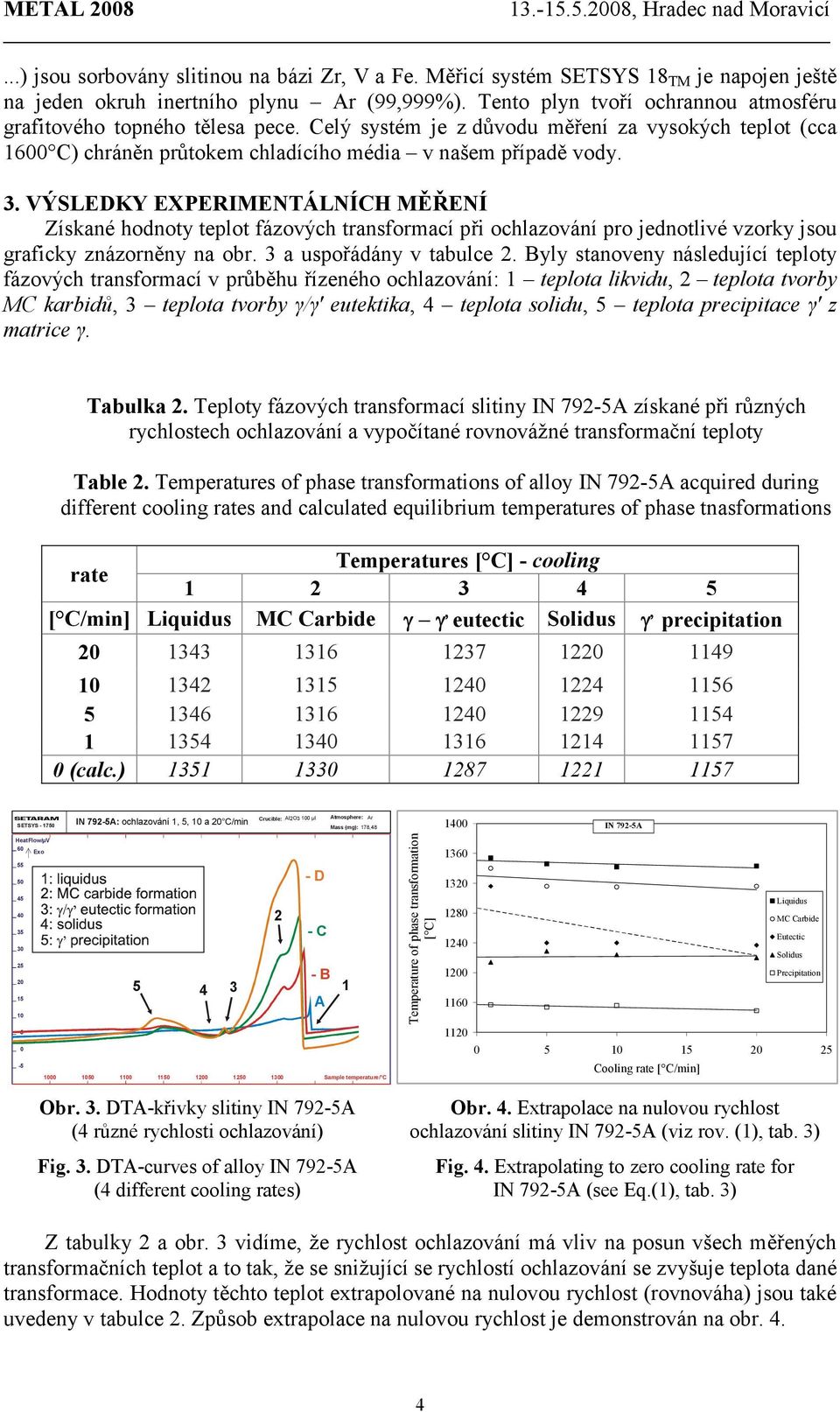 VÝSLEDKY EXPERIMENTÁLNÍCH MĚŘENÍ Získané hodnoty teplot fázových transformací při ochlazování pro jednotlivé vzorky jsou graficky znázorněny na obr. 3 a uspořádány v tabulce 2.