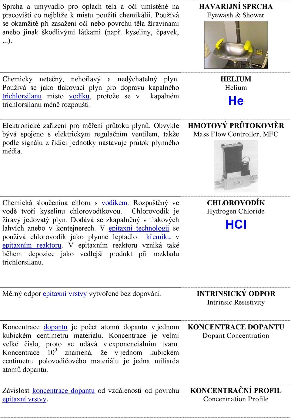 HAVARIJNÍ SPRCHA Eyewash & Shower Chemicky netečný, nehořlavý a nedýchatelný plyn.