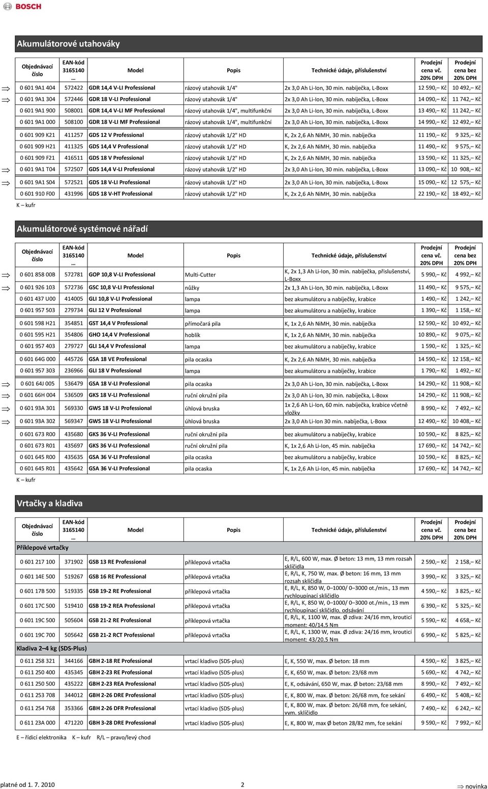 nabíječka, L-Boxx 14 090, Kč 11 742, Kč 0 601 9A1 900 508001 GDR 14,4 V-LI MF Professional rázový utahovák 1/4", multifunkční 2x 3,0 Ah Li-Ion, 30 min.