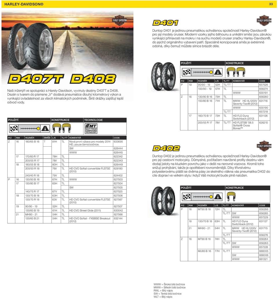 Speciálně koncipovaná směs je extrémně odolná, díky čemuž můžete silnice brázdit déle. Naši inženýři ve spolupráci s Harely-Davidson, vyvinuly dezény D407T a D408.