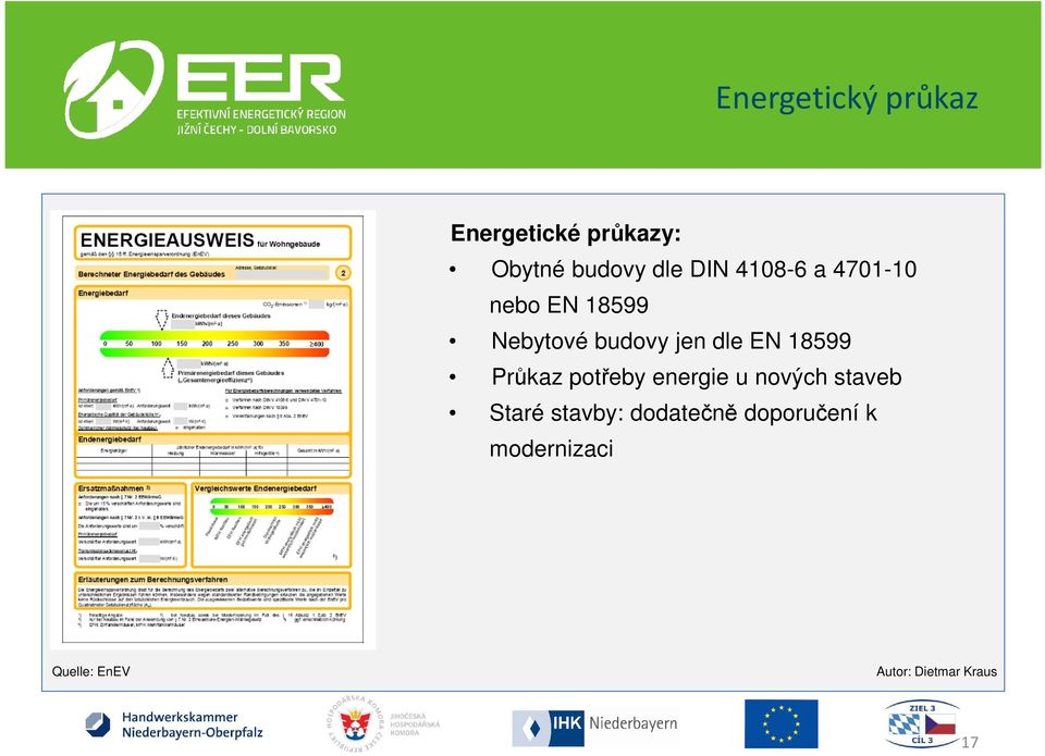 dle EN 18599 Průkaz potřeby energie u nových staveb Staré