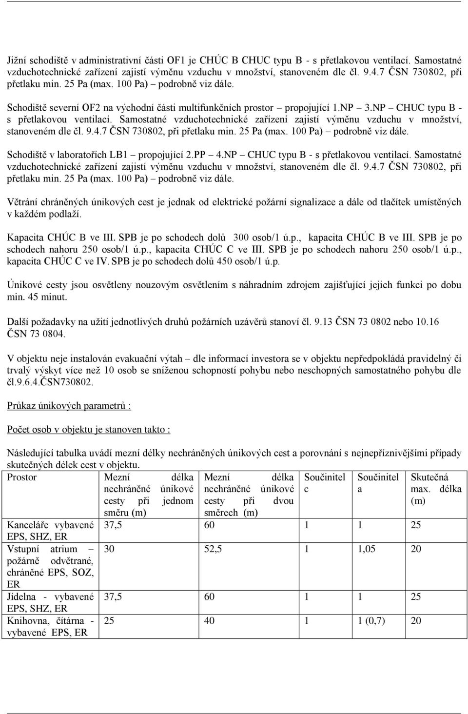 Samostatné vzduchotechnické zařízení zajistí výměnu vzduchu v množství, stanoveném dle čl. 9.4.7 ČSN 730802, při přetlaku min. 25 Pa (max. 100 Pa) podrobně viz dále.