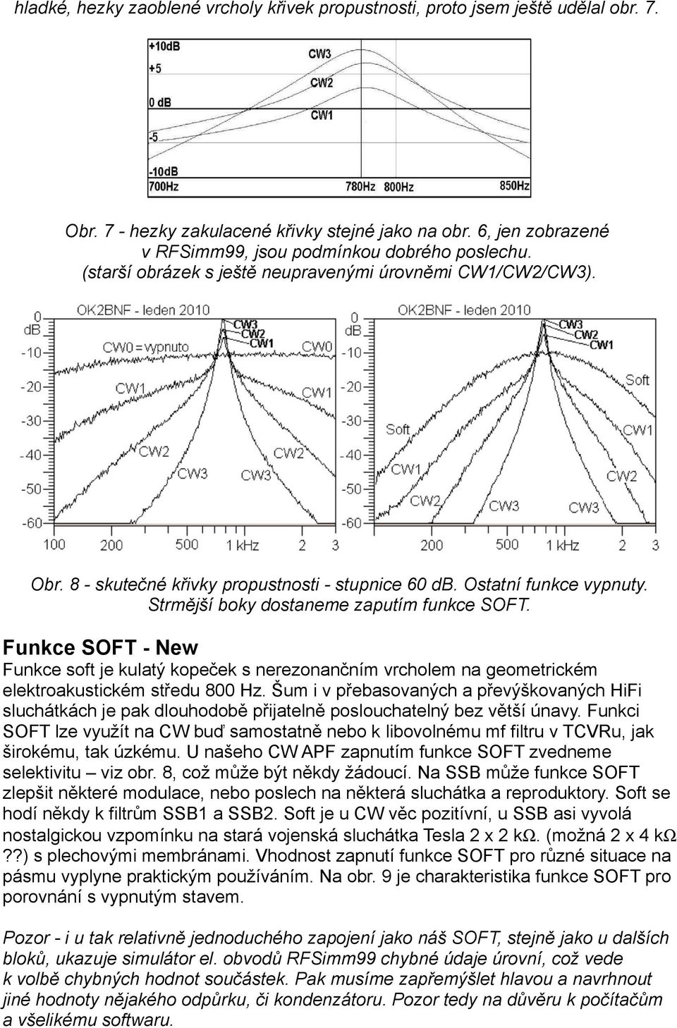 Funkce SOFT - New Funkce soft je kulatý kopeček s nerezonančním vrcholem na geometrickém elektroakustickém středu 800 Hz.