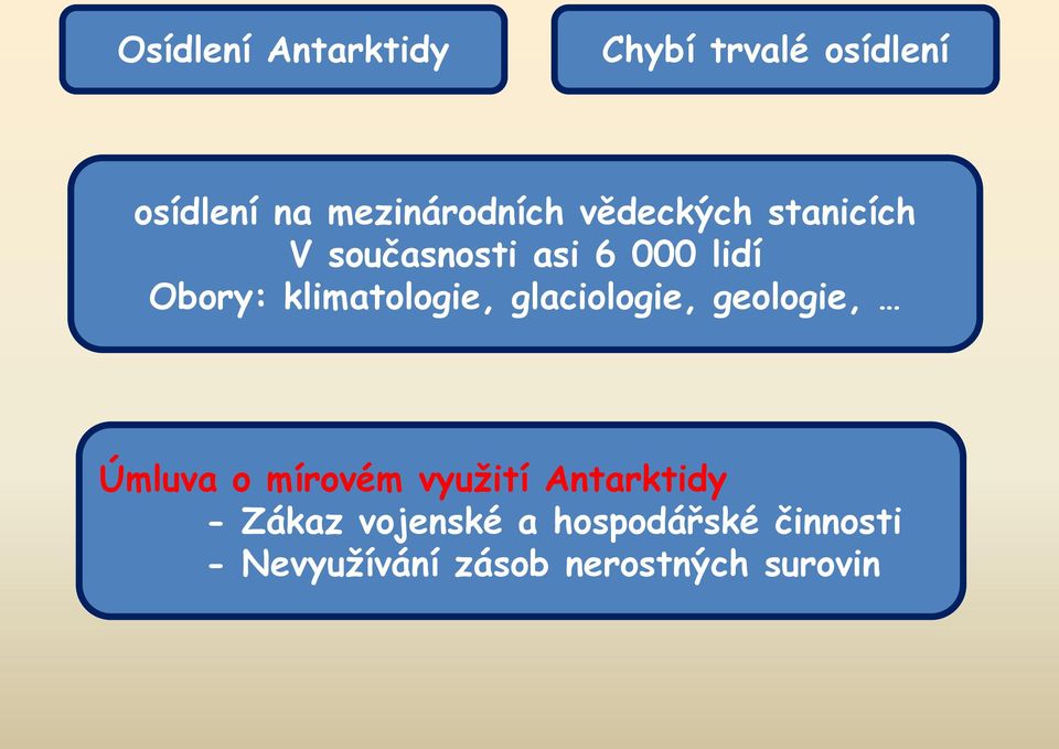 klimatologie, glaciologie, geologie, Úmluva o mírovém využití