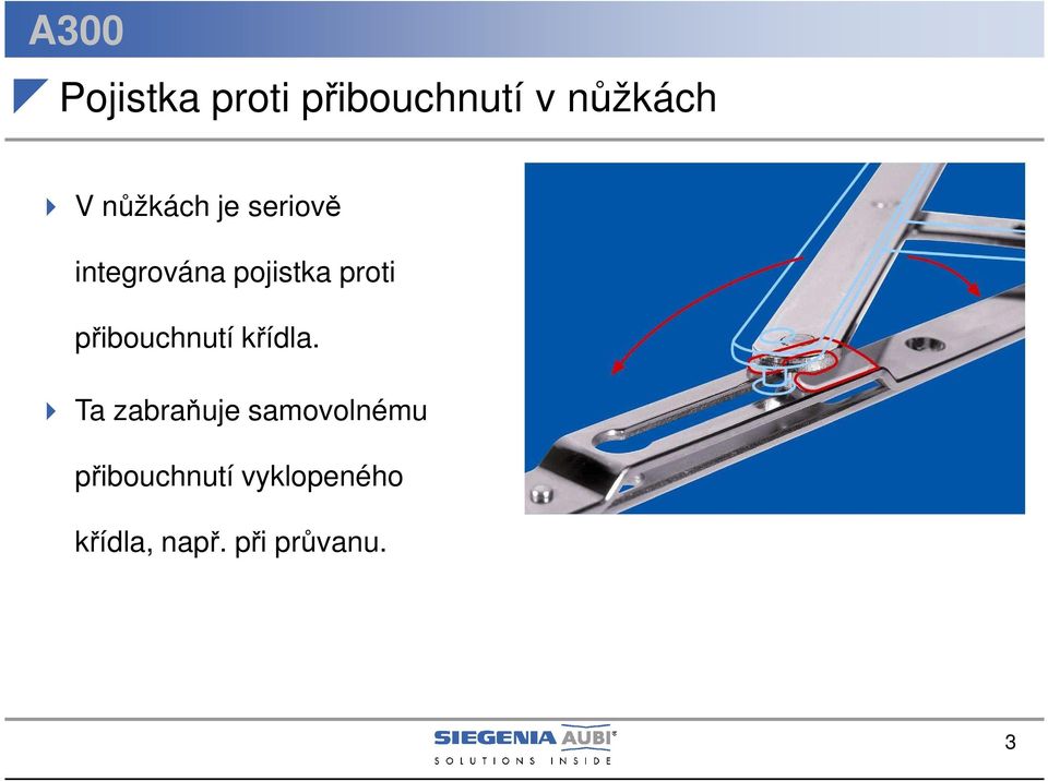 přibouchnutí křídla.
