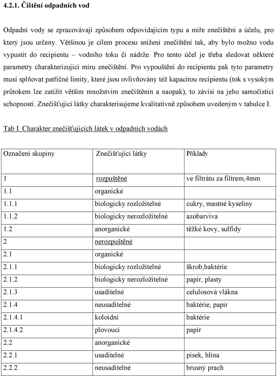 Pro tento účel je třeba sledovat některé parametry charakterizující míru znečištění.