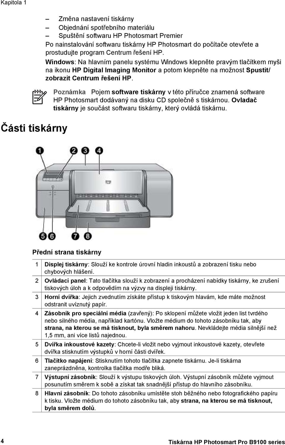 Windows: Na hlavním panelu systému Windows klepněte pravým tlačítkem myši na ikonu HP Digital Imaging Monitor a potom klepněte na možnost Spustit/ zobrazit Centrum řešení HP.