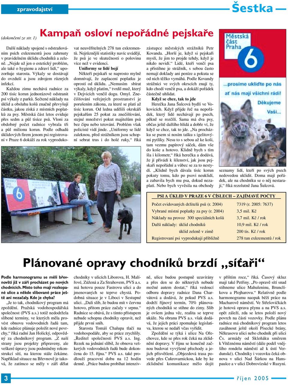 Každou zimu nechává radnice za 200 tisíc korun jednorázově odstranit psí výkaly z parků. Sečtené náklady na úklid a obsluhu košů značně převyšují částku, jakou získá z místních poplatků za psy.