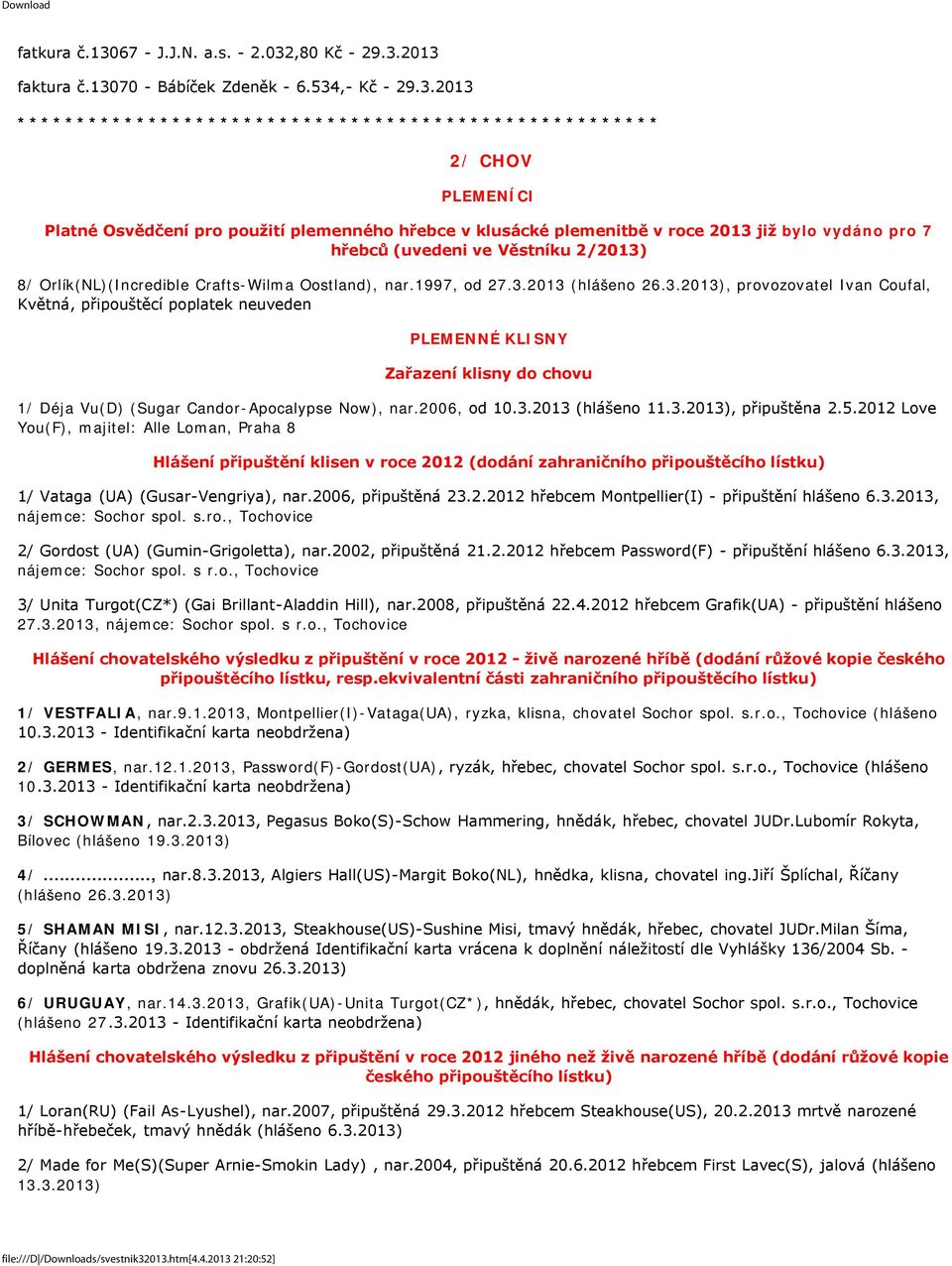 ,80 Kč - 29.3.