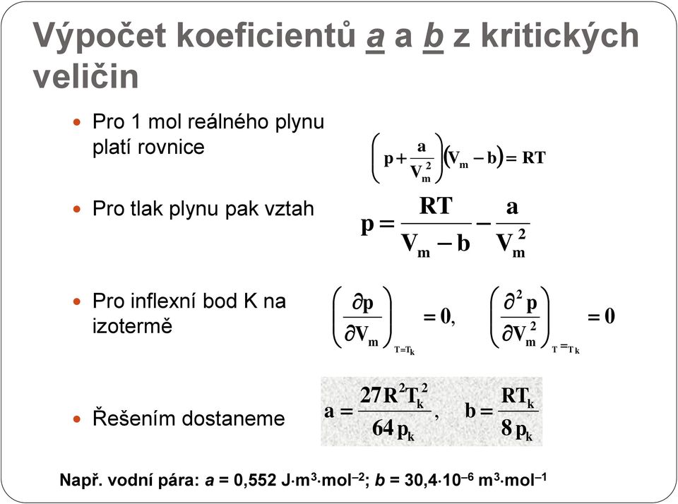 n izoterě Řešení dostnee RT RT 0 0 k T T Tk T, k k k k