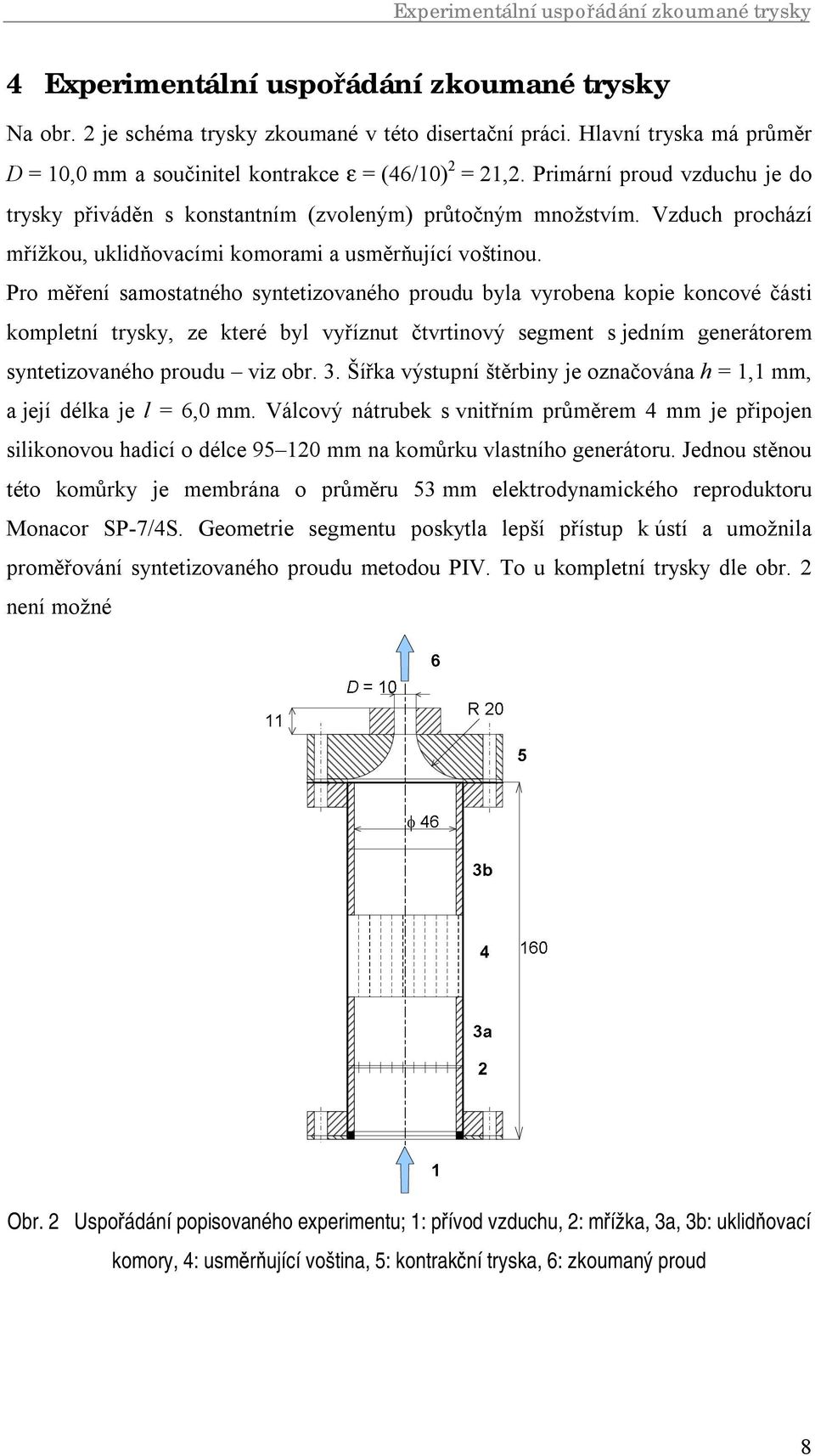 Vzduch prochází mřížkou, uklidňovacími komorami a usměrňující voštinou.
