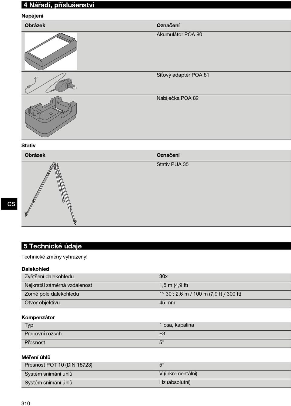 Dalekohled Zvětšení dalekohledu Nejkratší záměrná vzdálenost Zorné pole dalekohledu Otvor objektivu 30x 1,5 m (4,9 ft) 1 30': 2,6 m /