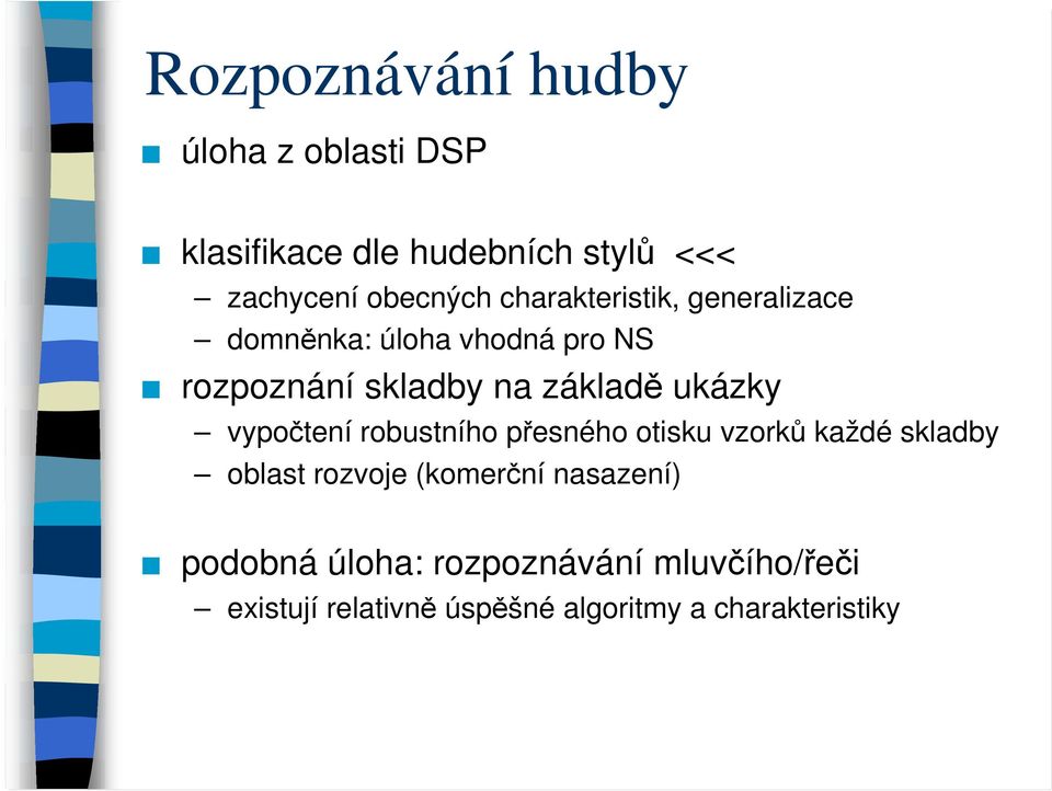 ukázky vypočtení robustního přesného otisku vzorků každé skladby oblast rozvoje (komerční