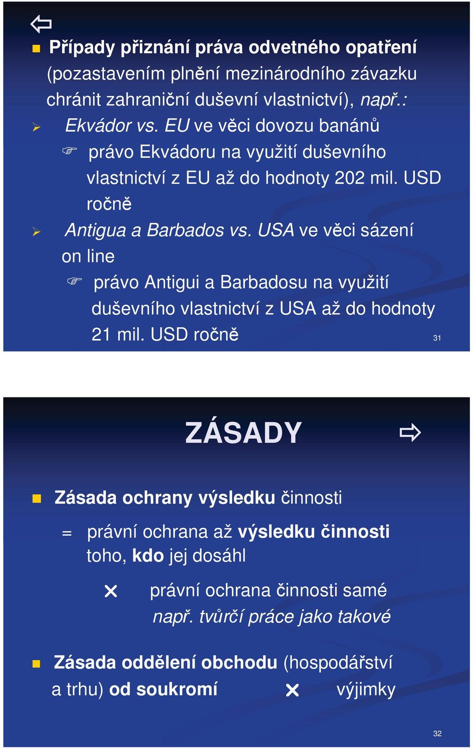USA ve vci sázení on line právo Antigui a Barbadosu na využití duševního vlastnictví z USA až do hodnoty 21 mil.