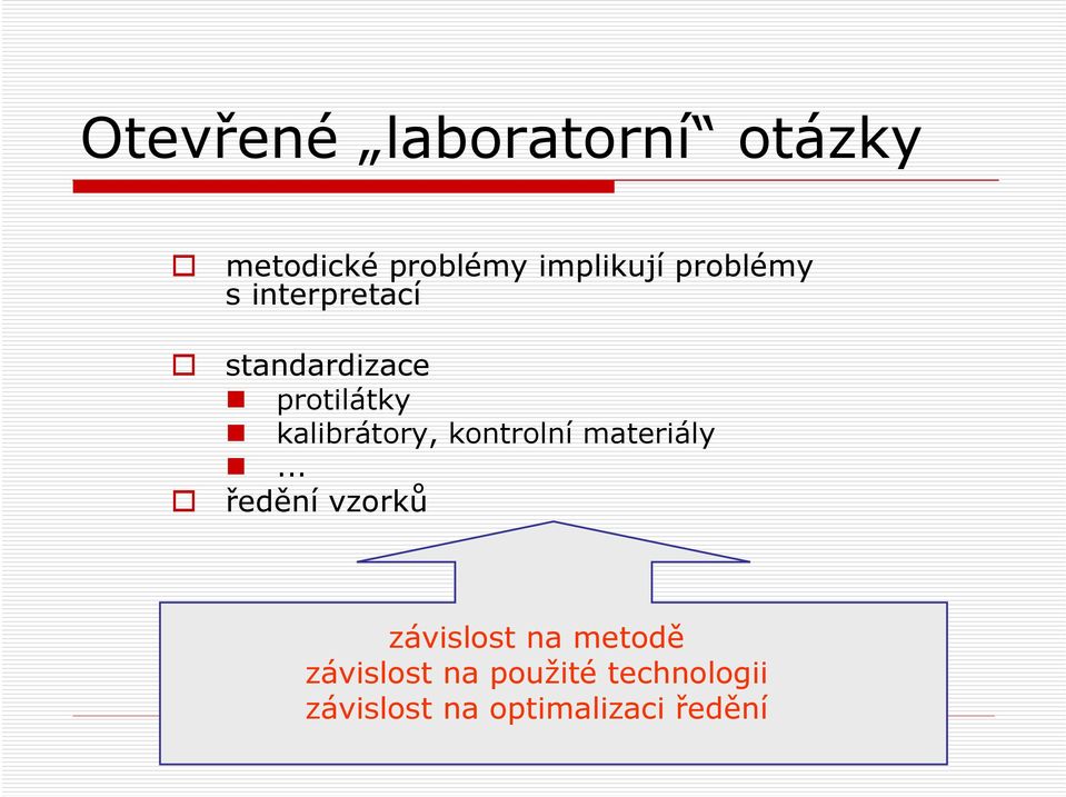 kalibrátory, kontrolní materiály.