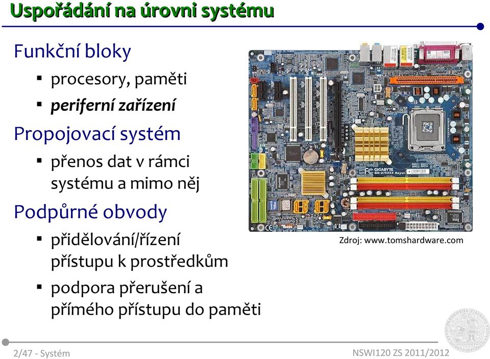 Podpůrné obvody přidělování/řízení přístupu k prostředkům podpora