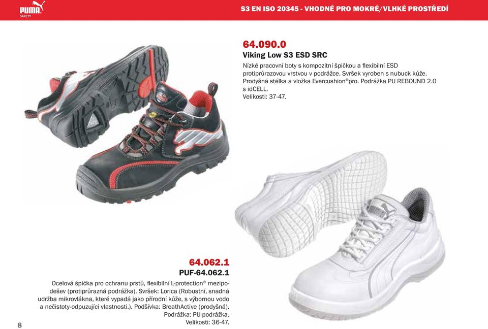 Prodyšná stélka a vložka Evercushion pro. Podrážka PU REBOUND 2.0 s idcell. Velikosti: 37-47. 8 64.062.