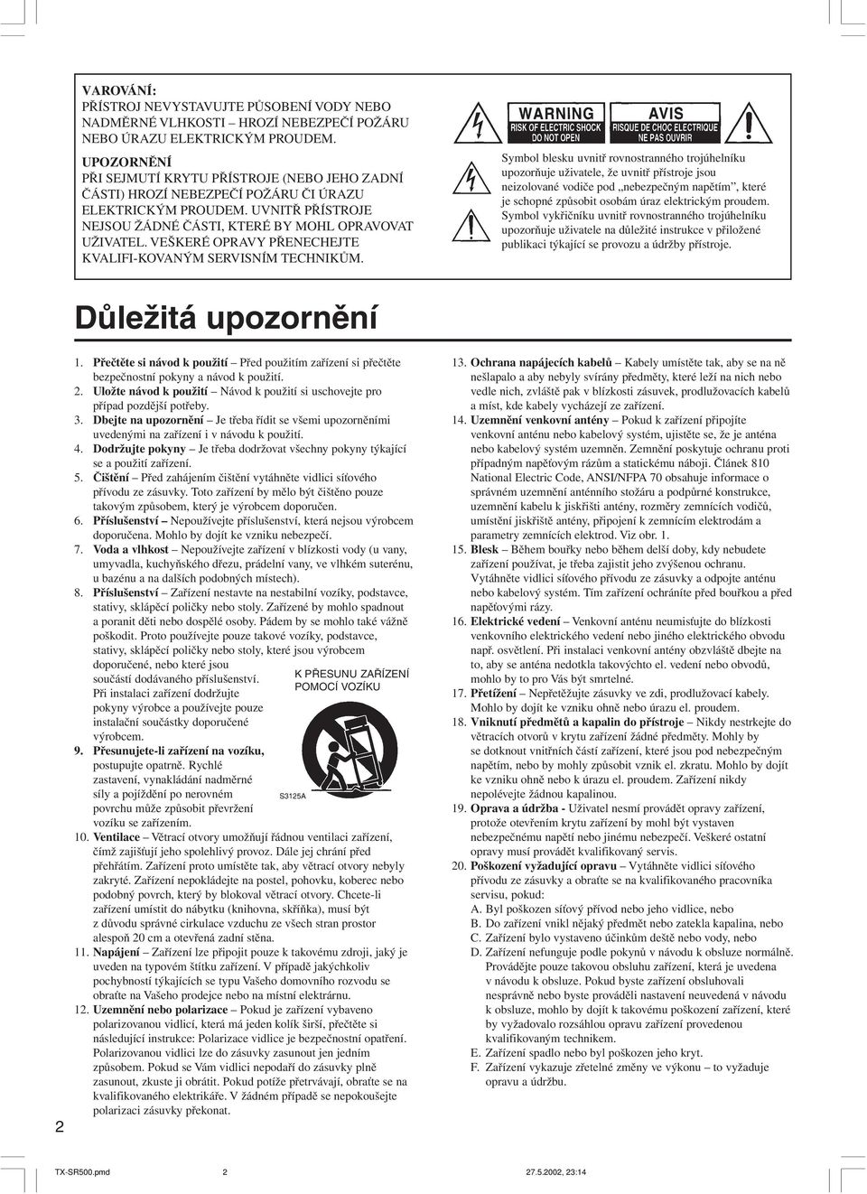 VEŠKEÉ OPAVY PŘENECHEJTE KVAIFI-KOVANÝM SEVISNÍM TECHNIKŮM.
