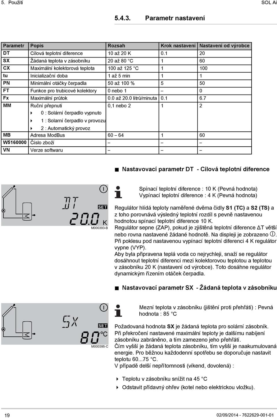 trubicové kolektory 0 nebo 1 0 Fx Maximální průtok 0.0 až 20.0 litrů/minuta 0.1 6.