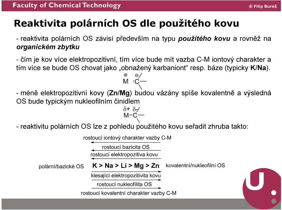 chovat jako obnažený karbaniont resp. báze (typicky K/Na).