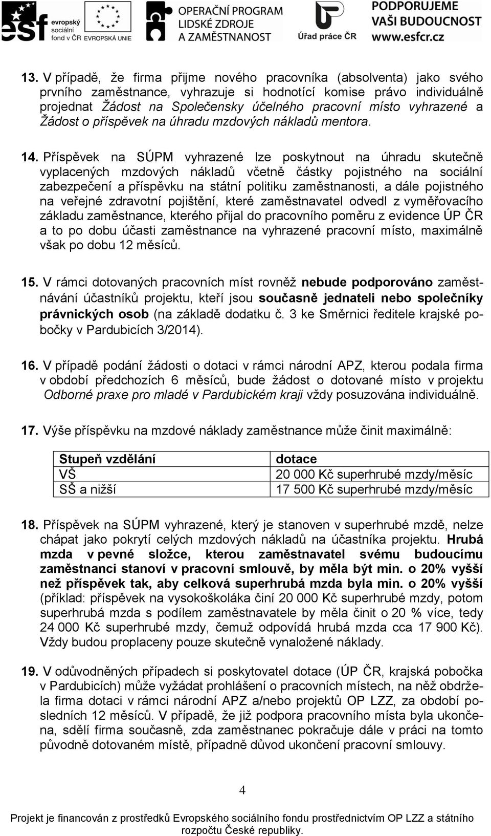 Příspěvek na SÚPM vyhrazené lze poskytnout na úhradu skutečně vyplacených mzdových nákladů včetně částky pojistného na sociální zabezpečení a příspěvku na státní politiku zaměstnanosti, a dále