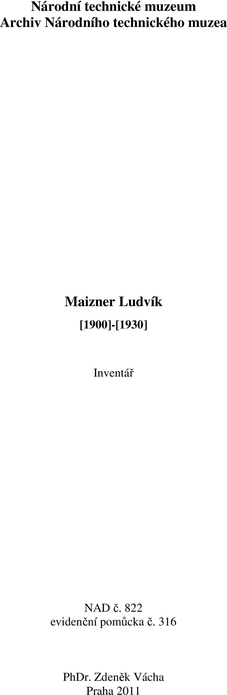 Ludvík [1900]-[1930] Inventář NAD č.