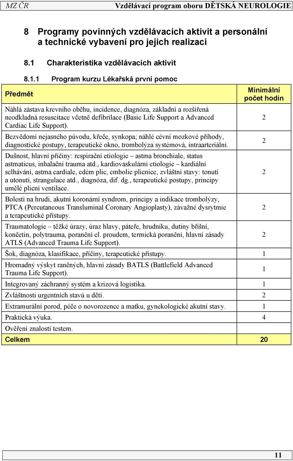 Support). Bezvědomí nejasného původu, křeče, synkopa; náhlé cévní mozkové příhody, diagnostické postupy, terapeutické okno, trombolýza systémová, intraarteriální.