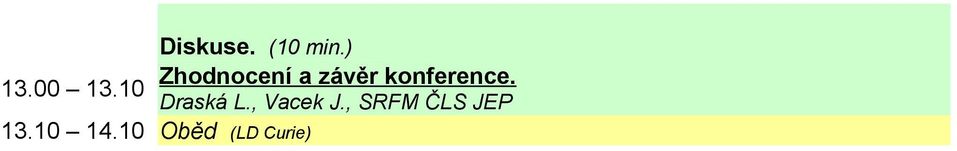 konference. 13.00 13.