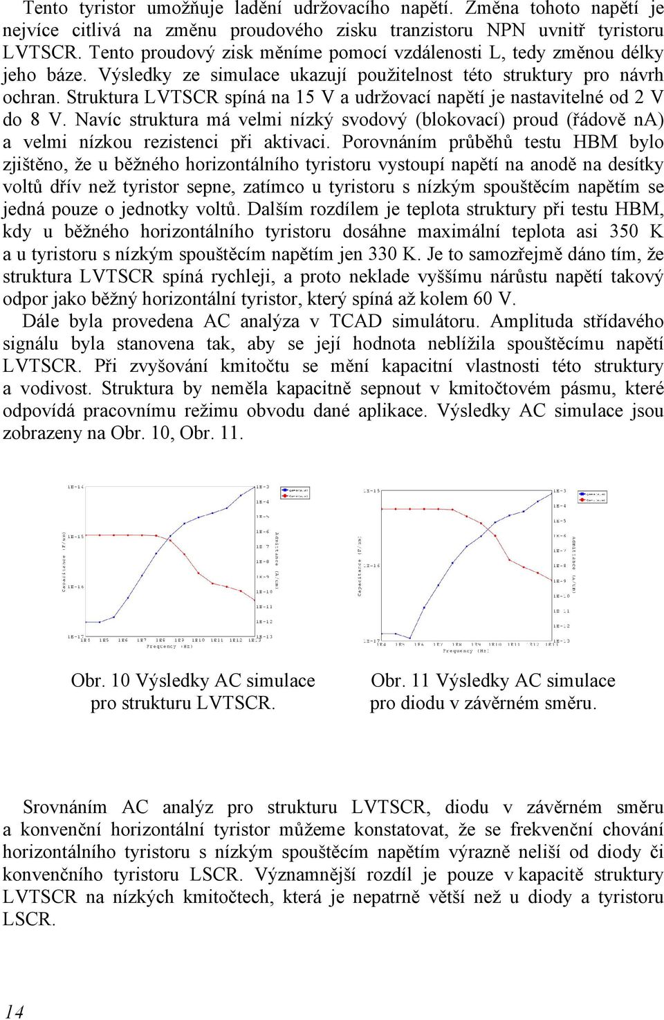 Struktura LVTSCR spíná na 15 V a udržovací napětí je nastavitelné od 2 V do 8 V. Navíc struktura má velmi nízký svodový (blokovací) proud (řádově na) a velmi nízkou rezistenci při aktivaci.